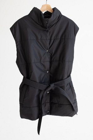 Жилет со стойкой oversize Чёрный