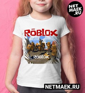 Детская футболка для девочки роблокс roblox, цвет белый