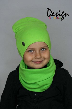 Удлинённая хлопковая шапка для мальчика «Майк» (зеленая)