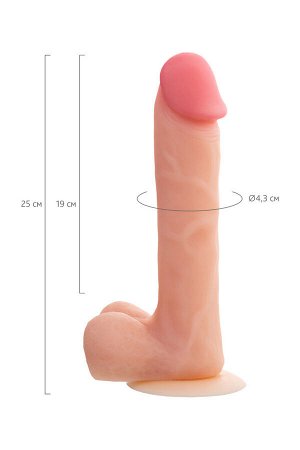 Фаллоимитатор RealStick Silicone Henry C, 25 см, Ø 4,3 см, телесный