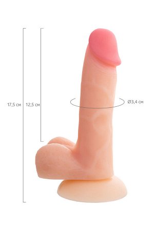 Фаллоимитатор RealStick Silicone Chris H, 17,5 см, Ø 3,4 см, телесный