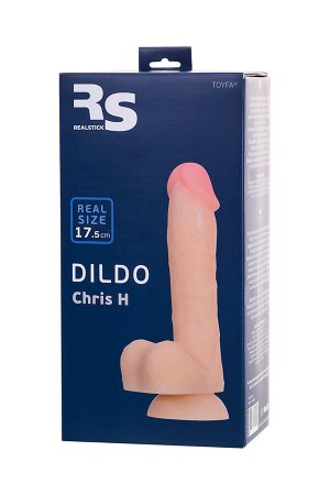 Фаллоимитатор RealStick Silicone Chris H, 17,5 см, Ø 3,4 см, телесный