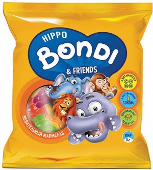 «HIPPO BONDI & FRIENDS», мармелад жевательный с соком ягод и фруктов, 70г