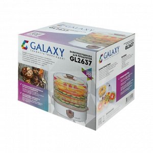 Сушилка для овощей и фруктов Galaxy GL 2637, 350 Вт, 5 ярусов, 17 л, d=30 см, белая