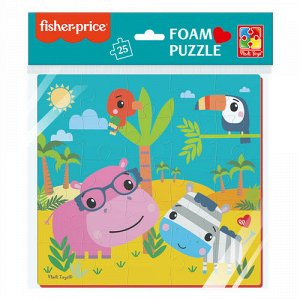 Пазлы мягкие "Fisher-Price" 25 эл. Бегемот и зебра ,28*23,5 см