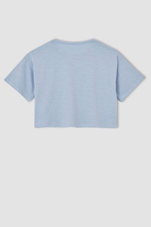 Укороченная футболка с короткими рукавами и принтом Girl Planet