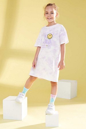 Платье-футболка с короткими рукавами по лицензии SmileyWorld для девочек