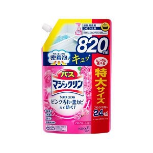 Жидкость чистящая для ванны "Magiсclean" (предотвращающая образование розовой и чёрной плесени, с антибактериальным эффектом, аромат розы) 820 мл (мягкая упаковка с крышкой)