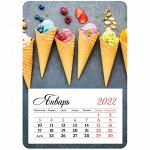 Календарь отрывной на магните 95*135мм склейка OfficeSpace &quot;Mono - Dessert&quot;, 2022г.