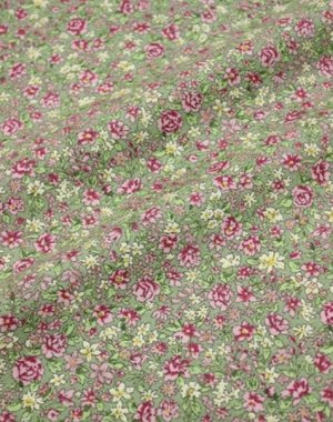 Теплый хлопок "Розовый сад на оливково-сером", ш.1.45м, хлопок-100%, 140гр/м.кв