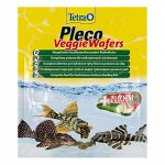 TetraPleco Veggie Wafers корм-пластинки с добавлением цуккини для донных рыб 15 г