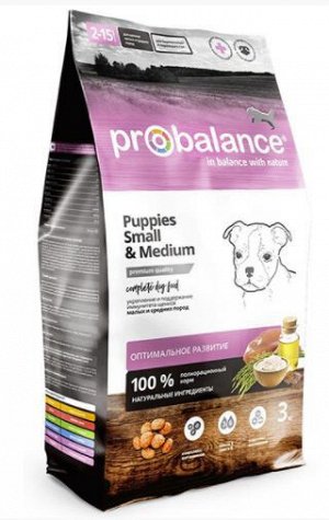 ProBalance Puppies Small&Medium сухой корм для щенков мелких и средних пород Курица 3кг