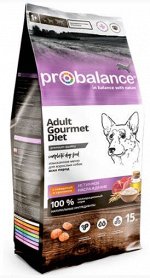 ProBalance Gourmet diet Adult сухой корм для привередливых собак Говядина/Кролик 15кг