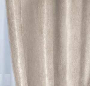 Готовая штора SOFT цвет: серый/беж. Размеры: 160 (80+80) ширина х 270 высота, на универсальной шторной ленте