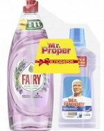 FAIRY Сред д/м пос Pure&amp;Clean ЛавандРозмар 650мл+MR PROPER Моющ жидк д/полов и ст ЛавандСпок 500мл