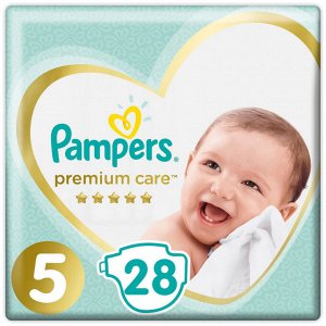 PAMPERS Подгузники Premium Care Junior (11-16 кг) Экономичная Упаковка 28