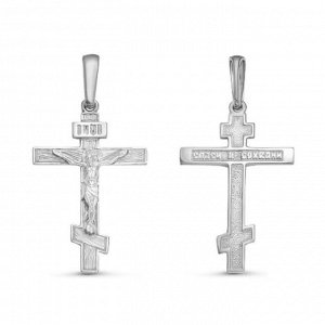 Подвеска посеребрение "Православный крест" 51-00781, цвет серебро