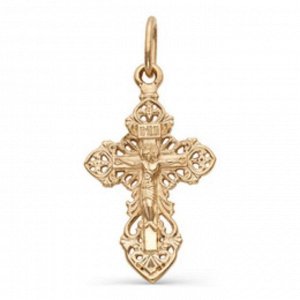 Подвеска позолота "Православный крест" 51-01097, цвет золото