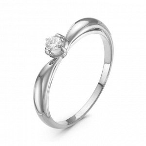 Кольцо посеребрение "Красота" 20-05309, цвет белый в серебре, размер 18,5