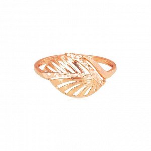 Кольцо позолота "Листок" 20-06532, цвет золото, размер 18,5