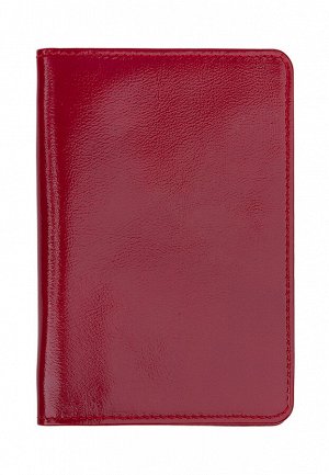 Обложка паспорт PAGE RED кожа наплак малиновый