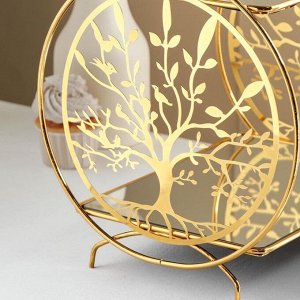 Подставка для десертов Tree, 2 яруса, 28х19х27 см, цвет металла золотой