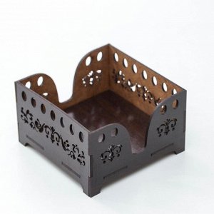 Салфетница деревянная деревянная «Мокко», 12,3x12,3 см, с салфетками, цвет шоколадный