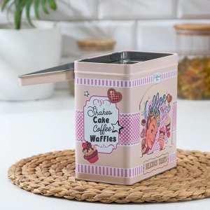 Банка для сыпучих продуктов Cake, 16x9,5x17,5 см, с окошком, цвет розовый