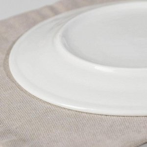 Тарелка обеденная с утолщённым краем White Label, d=20 см, цвет белый