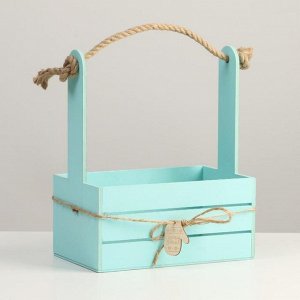 Ящик  для декора МДФ  25х15х30 см "Домик"  серо-голубой