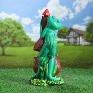 Садовая фигура "Лягушка с контрабасом", зелёный цвет, 46 см