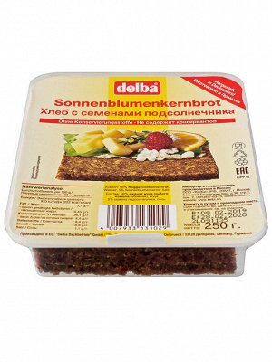 Хлеб Delba 122 с семенами подсолнечника, (пластик, прес), 250г, (1х12)(#16), Германия (ШК 1029)