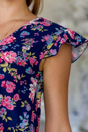 Платье женское из кулирки Люси арт.03525_розовые розы