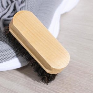Щётка для обуви, 9x3,5 см, конский волос