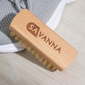Щётка для обуви SAVANNA, 10x3,5 см, 59 пучков, натуральный волос