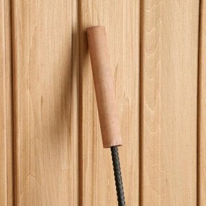 Кочерга металлическая с деревянной ручкой, длина 90 см
