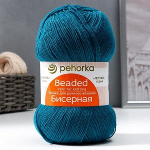 Пряжа &quot;Бисерная&quot; 100% акрил 450м/100гр (573-Т.изумруд)