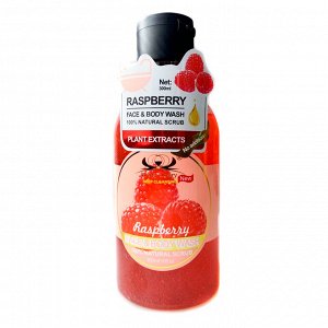 Pretty Cowry, Гель-скраб для лица и тела с Малиной Raspberry Face & Body Wash, 350 мл