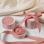 Футляр из корейского бархата под серьги/кольцо &quot;Сюрприз&quot; 5,8*5,3см, цвет светло-розовый