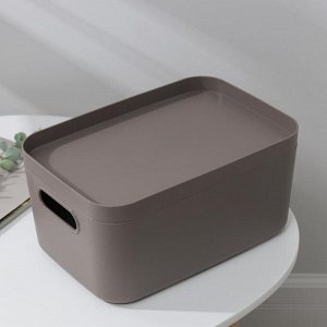 Короб для хранения с крышкой «Инфинити», 20x29x14,5 см, 6,2 л, цвет французский серый