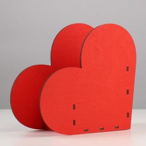 Кашпо деревянное "Сердце" блестящее, красное, 20,9х9,8х19 см