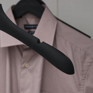 Плечики - вешалка для одежды, размер 48-50, покрытие soft-touch, чёрные