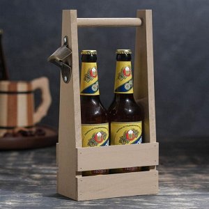 Ящик для пива 15,5х9х33см см под 2 бутылки, хакки