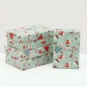 Набор коробок 3 в 1 "Sweet christmas", 19 х 12 х 7,5 - 15 х 10 х 5 см