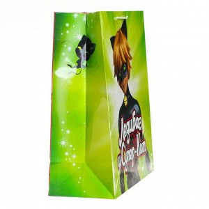 Пакет подарочный «Леди Баг», 335х406х155 мм, цвет красно-зеленый