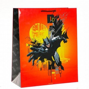 Пакет подарочный Batman, 335х406х155 мм, цвет оранжевый