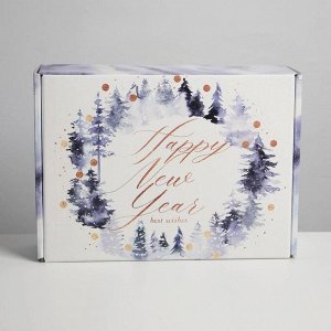 Коробка складная Happy New Year, 30,7 x 22 x 9,5 см