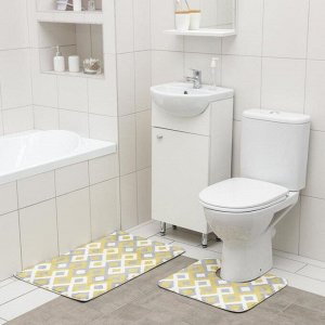 Набор ковриков для ванной и туалета SAVANNA «Роиз», 2 шт: 50x80 см, 40x50 см