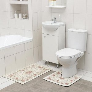 Набор ковриков для ванной и туалета SAVANNA «Розалия», 2 шт: 50x80 см, 40x50 см