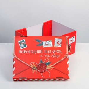 Коробка подарочная новогодняя складная «Новогодний подарок», 31*25.5*16 см, Новый год